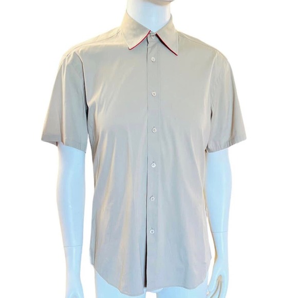 Prada Vintage Short Sleeves Man Casual Button up ShirtSz Medium Made in Italy